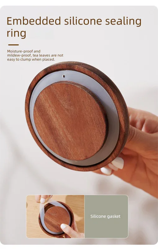 500ml Premium Borosilicate Glass Storage Jar with Acacia Wood Lid & Integrated Spoon – Airtight Moisture-Proof Kitchen Canister for Tea, Coffee, and Spices