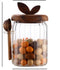 600ml Premium Borosilicate Glass Storage Jar with Acacia Wood Lid & Integrated Spoon – Airtight Moisture-Proof Kitchen Canister for Tea, Coffee, and Spices