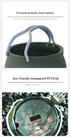 Dark Green 1L Portable Collapsible Camping Kettle - Food-Grade Silicone Body with 304 Stainless Steel Base, Compatible with Induction & Gas Stoves