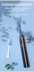 White Smart Sonic Electric Toothbrush Kit with 4 Heads & Travel Case - 6 X Cleaning Modes and High-Frequency Vibration with Soft Protective Bristles