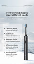 White Sonic Electric Toothbrush Kit with 5 Cleaning Modes, 8 Heads & Travel Case - Smart Timer & Quad-Pacer, Soft Double-Arc Bristles and 120-Day Long Battery Life