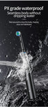 Black Rotating Round Head Electric Toothbrush Kit with 8 Heads & Case - 3D Oscillating Mechanical Cleaning for Deep Plaque Removal