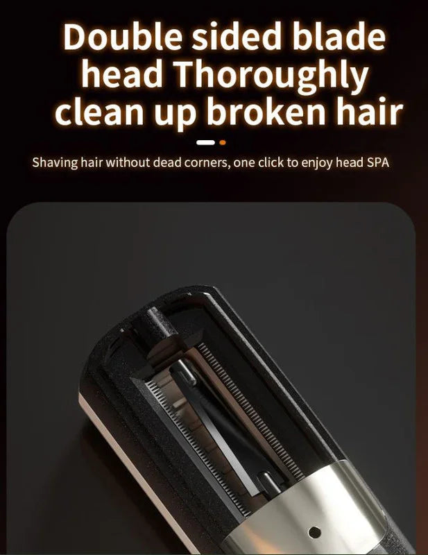 Pink Cordless Automatic Split End Hair Trimmer - High-Speed Double-Sided Blade, Visible Trimming Window & Large Opening