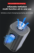 Black Wireless Rechargeable Vacuum Pump with 5 Versatile Nozzles and LED - 2-in-1 Compact High-Suction Inflator & Deflator for Travel & Home