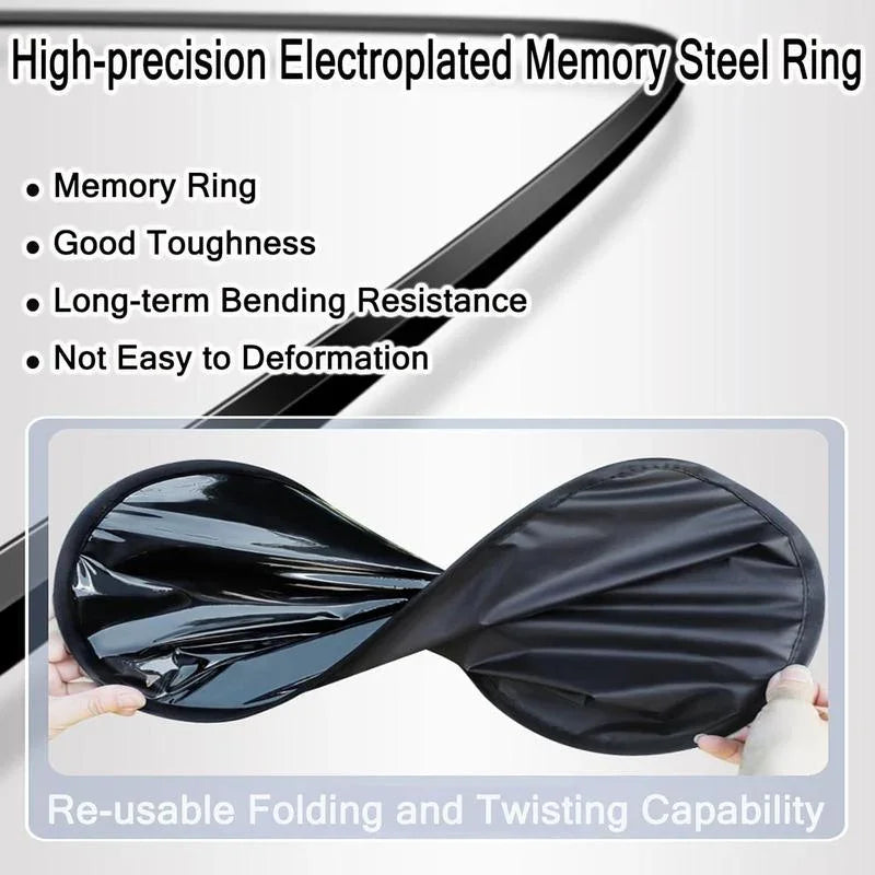 4-PCS Static Cling Car Window Sunshades Set - Glue-Free Insulating Total Blackout Fabric & Foldable Memory Wire Frame