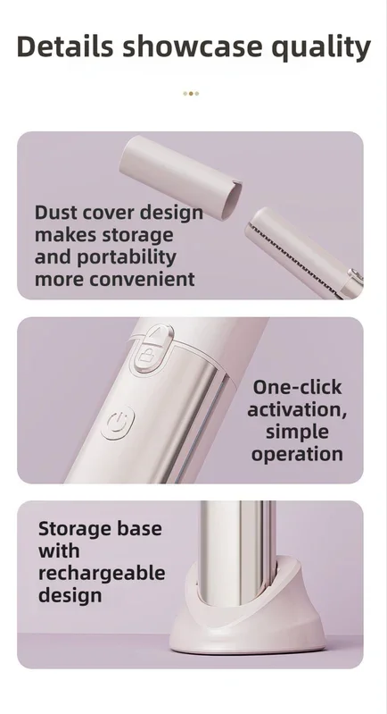 Coffee 2-in-1 Wireless Hair Styler with 4 Temperature Settings, Dual Anti-Scalding & Cap - 3D Ceramic Heating Brush with Essential Oil Coating