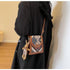 Blue Boho-Chic PU Leather Crossbody Phone Purse with Cute Rabbit Pendant - Stylish Multi-Functional Compact Square Bag