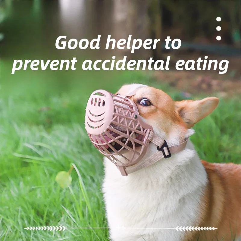 Anti-Biting & Anti-Foraging Dog Muzzle - Breathable & Soft TPE Safety Mask with Secure Straps (#5 Fits 20kg )
