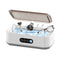 X81 White Ultrasonic Jewelry & Eyeglass Deep Cleaner with Cloth - Touch Control & 3-Level Intelligent Timers and Large 650ml Stainless Steel Tank