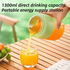 Blue Portable 1300ML Multi-Functional Blender with Dual-Drink Lid - 38-Steel Blade Cyclone Juicer & Ice Crusher, Waterproof Type-C Charging