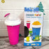 Pink Instant DIY Slushie Squeeze Maker Cup - Food-Grade Silicone Double-Layer Cooling Smoothie Cup with 2-in-1 Straw & Spoon