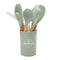 12-Piece Green Heat-Resistant Silicone Cooking Utensils with Wooden Handles and Box - Non-Stick Scratch-Free Kitchen Tool Kit