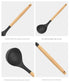 12-Piece Red Heat-Resistant Silicone Cooking Utensils with Wooden Handles and Box - Non-Stick Scratch-Free Kitchen Tool Kit