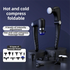 Black-Rosegold Foldable Percussion Massage Gun with Hot Cold Compress & 10 Heads - 9 Speed Levels and High Frequency Vibration Full Body Muscle Relaxer