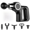 Black Portable Mini Triangle Massage Gun with 6 Heads & 6 Speed Setting - High Frequency Muscle Stimulator for Professional Fitness (Button Model)