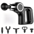 Black Portable Mini Triangle Massage Gun with 6 Heads & 6 Speed Setting - High Frequency Muscle Stimulator for Professional Fitness (Button Model)