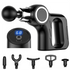 Black Portable Mini Triangle Massage Gun with 6 Heads & 6 Speed Setting - High Frequency Muscle Stimulator for Professional Fitness (LCD Model)