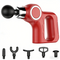 Red Portable Mini Triangle Massage Gun with 6 Heads & 6 Speed Setting - High Frequency Muscle Stimulator for Professional Fitness (LCD Model)