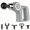 Grey Portable Mini Triangle Massage Gun with 6 Heads & 6 Speed Setting - High Frequency Muscle Stimulator for Professional Fitness (Button Model)