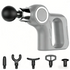 Grey Portable Mini Triangle Massage Gun with 6 Heads & 6 Speed Setting - High Frequency Muscle Stimulator for Professional Fitness (LCD Model)