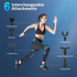 Grey Portable Mini Triangle Massage Gun with 6 Heads & 6 Speed Setting - High Frequency Muscle Stimulator for Professional Fitness (LCD Model)
