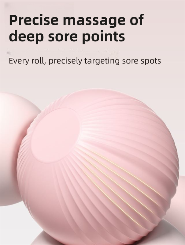Pink Compact 6-Wheel Handheld Massager - Smooth & Silent, Deep Tissue Muscle Relaxer for Yoga Fitness and Home Recovery