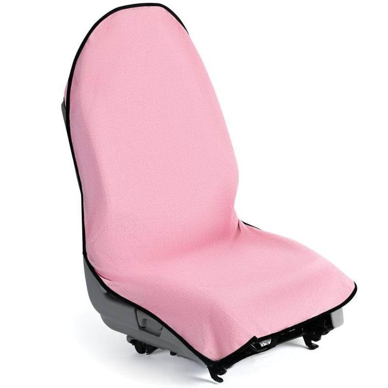 Pink Waterproof Towel Car Single Seat Cover - Universal Non-Slip Sweat-Absorbent Bucket Seat Protector for Gym Fitness and Beach