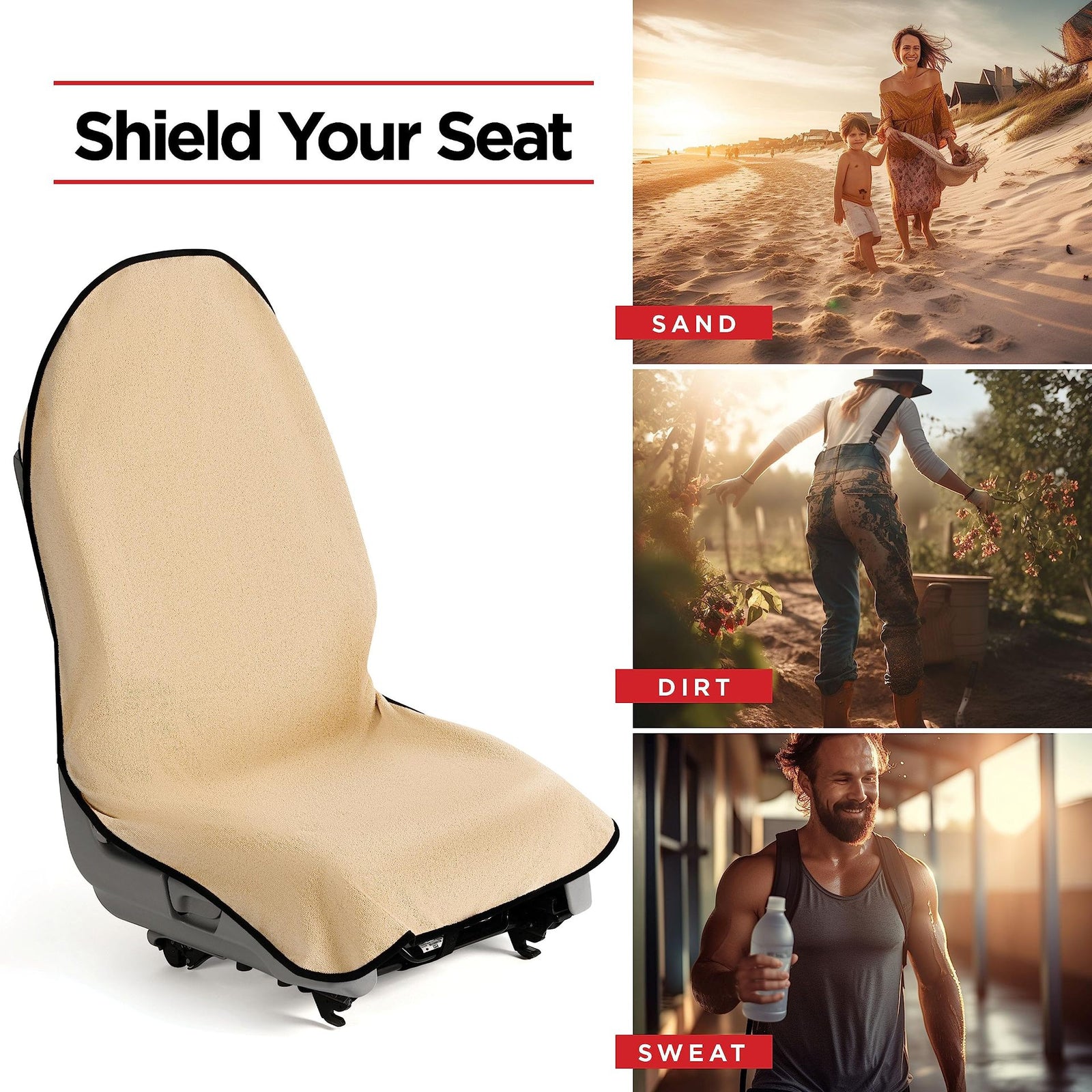 Pink Waterproof Towel Car Single Seat Cover - Universal Non-Slip Sweat-Absorbent Bucket Seat Protector for Gym Fitness and Beach