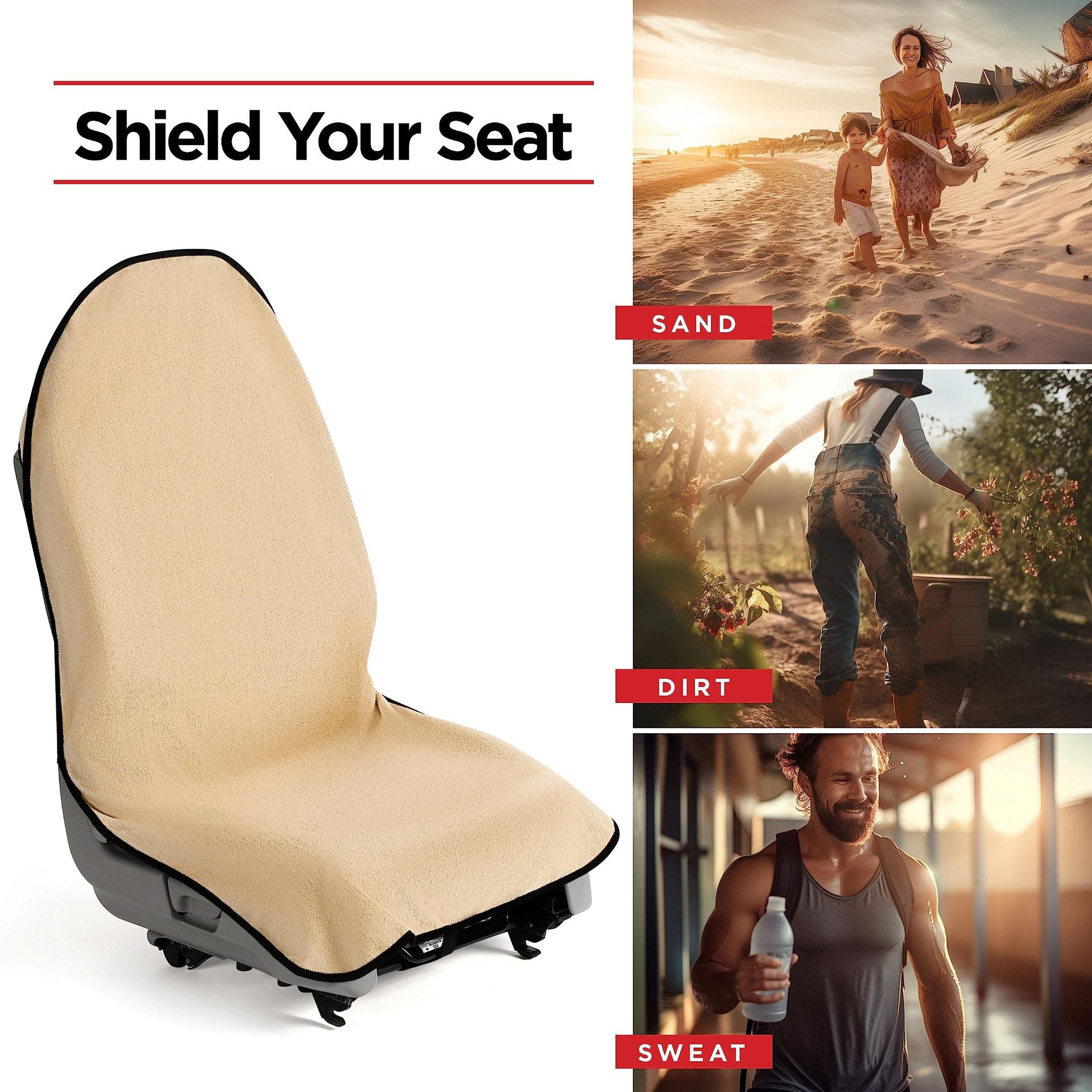 Mint Waterproof Towel Car Single Seat Cover - Universal Non-Slip Sweat-Absorbent Bucket Seat Protector for Gym Fitness and Beach