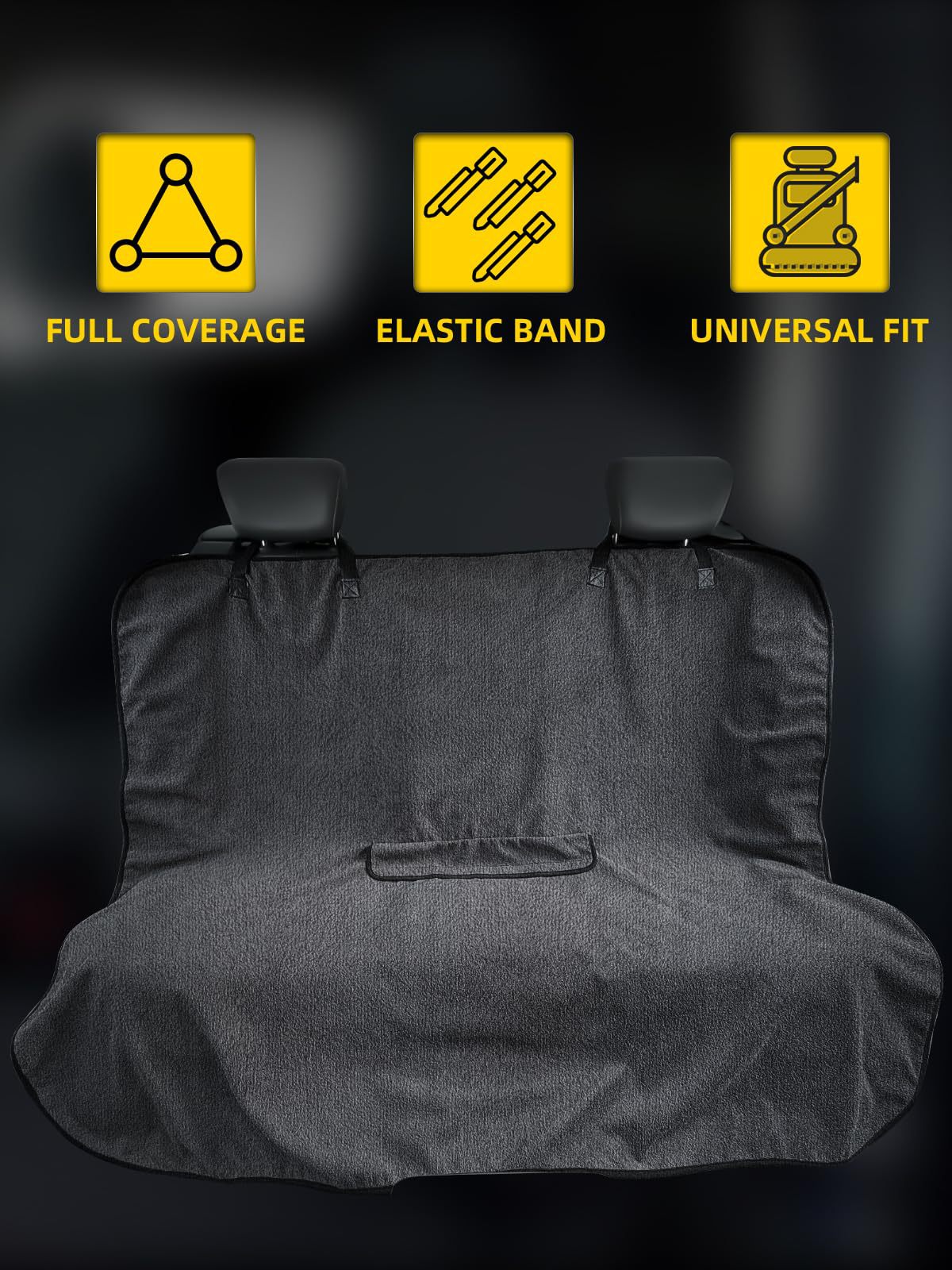 Grey Waterproof Towel Car Back Seat Cover - Universal Non-Slip Sweat-Absorbent Bucket Seat Protector for Gym Fitness and Beach