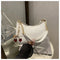 White Chic Glossy PU Leather Underarm Bag & Crossbody Purse with Cherry Charm - Versatile Handbag for Women