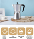 600ML Premium Octagonal High Pressure Moka Pot - Classic Italian Aluminum Coffee Maker for Rich Espresso Flavor