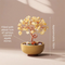 Natural Yellow Crystal Money Tree with Agate Basin & Adjustable Wire Branches - Desktop Feng Shui Decor for Wealth and Prosperity