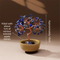 Natural Blue Crystal Money Tree with Agate Basin & Adjustable Wire Branches - Desktop Feng Shui Decor for Wealth and Prosperity