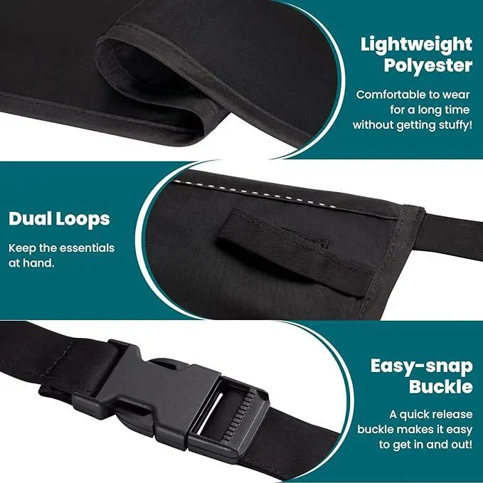 Black 10-Pocket Multi-Purpose Half-Body Utility Apron - Heavy-Duty Organizer Belt for Gardening, Makeup & Hardware