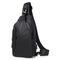 Black Water / Wrinkle-Resistant Nylon Men's Tactical Chest Bag with USB Charging Port - 4 Layer Large Capacity Crossbody Pack