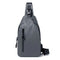 Grey Water / Wrinkle-Resistant Nylon Men's Tactical Chest Bag with USB Charging Port - 4 Layer Large Capacity Crossbody Pack