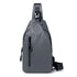 Grey Water / Wrinkle-Resistant Nylon Men's Tactical Chest Bag with USB Charging Port - 4 Layer Large Capacity Crossbody Pack