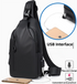 Grey Water / Wrinkle-Resistant Nylon Men's Tactical Chest Bag with USB Charging Port - 4 Layer Large Capacity Crossbody Pack