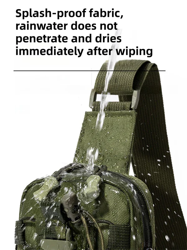Camouflage Outdoor Tactical Water Bottle Chest Bag - High-Capacity Phone Pouch with Expansion System for Cycling Camping and Fishing