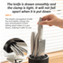 2-Pack Matte Black Modern Multi-Slot Knife Block with Secure Wave Insert & Drainage - Space-Saving and Smooth Withdrawal, Preventing Fallout Design