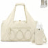 White High-Capacity Yoga Gym Duffel Set with Bonus Bottle Phone Pouch, Separate Shoe Compartment & Yoga Mat Strap