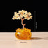Natural Yellow Crystal Money Tree with Fortune Basin & Adjustable Wire Branches - Desktop Feng Shui Decor for Wealth and Prosperity