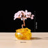 Natural Pink Crystal Money Tree with Fortune Basin & Adjustable Wire Branches - Desktop Feng Shui Decor for Wealth and Prosperity