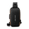 Black-Gold High Capacity Anti-Theft Tactical Chest Bag - Waterproof Leather-Film Sling with USB Charging & TSA Password Lock
