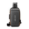 Grey Gold High Capacity Anti-Theft Tactical Chest Bag - Waterproof Leather-Film Sling with USB Charging & TSA Password Lock