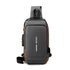 Grey Gold High Capacity Anti-Theft Tactical Chest Bag - Waterproof Leather-Film Sling with USB Charging & TSA Password Lock