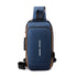 Blue Gold High Capacity Anti-Theft Tactical Chest Bag - Waterproof Leather-Film Sling with USB Charging & TSA Password Lock