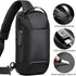 Blue Lightweight Anti-Theft Tactical Chest Bag - Waterproof Security Sling Bag with 3-Digit Password Lock & Smart USB Charging Port