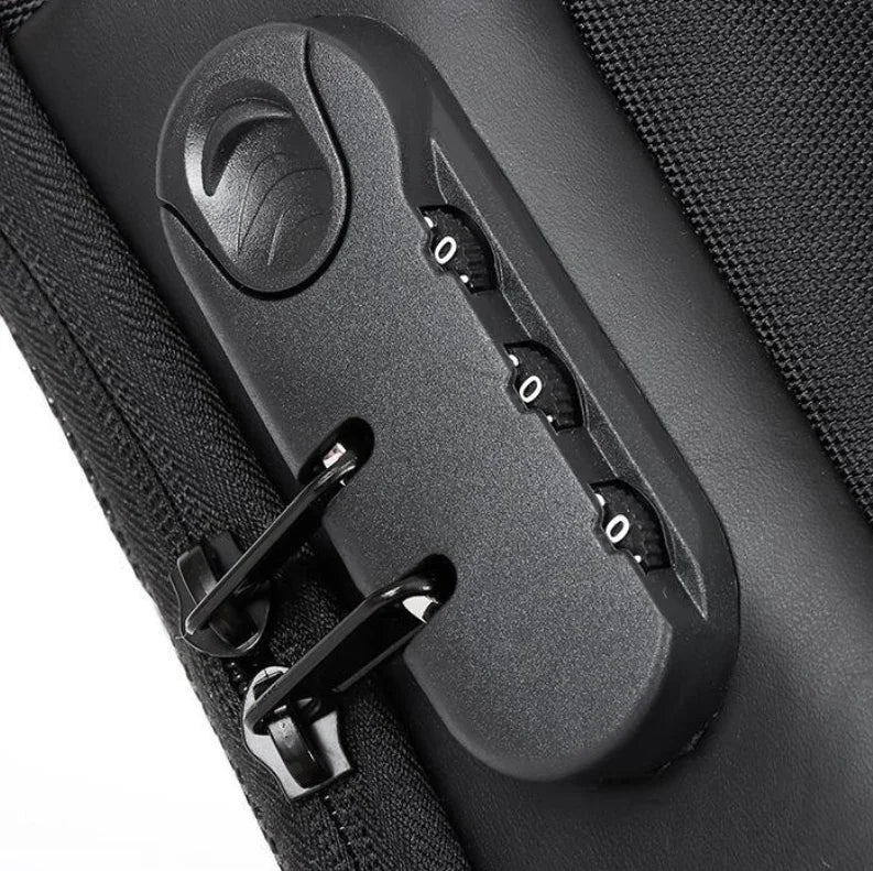 Green Lightweight Anti-Theft Tactical Chest Bag - Waterproof Security Sling Bag with 3-Digit Password Lock & Smart USB Charging Port